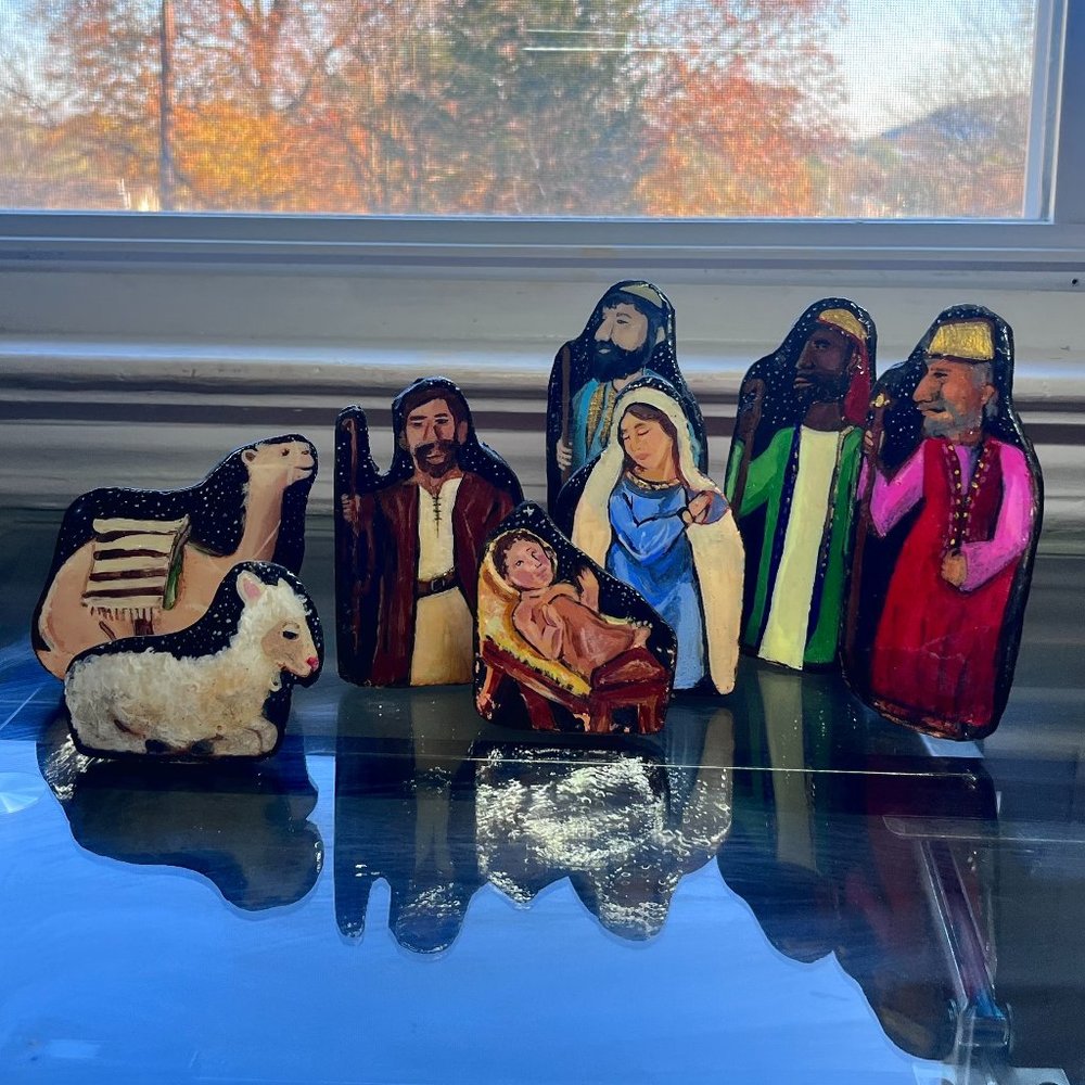 Handmade Nativity Set Terracotta 8 Pcs